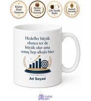 Sunum Hazırlarken Ter Dökenlere Hedef Odaklı Başarı Kupası Hediye Bardak