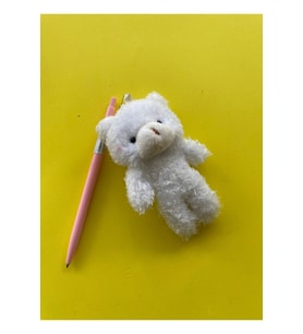 Kawaii Ayıcık Figürlü 0.7 Uçlu Versatil Kalem  Sevimli Peluş Anahtarlıklı Okul Yazı Kalemi