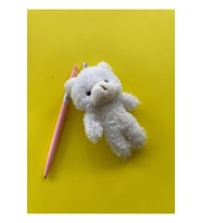 Kawaii Ayıcık Figürlü 0.7 Uçlu Versatil Kalem  Sevimli Peluş Anahtarlıklı Okul Yazı Kalemi (Pembe)