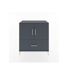 Hyperion Şifonyer 3 Raflı Tek Çekmeceli 2 Kapaklı 88x44x96 Antrasit-Antrasit