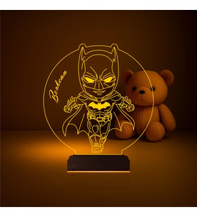 Luvivia Çocuk Odası Batman Çizgi Film Kişiye Özel 3D Lamba - Masa Gece Lambası