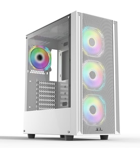 POWERBOOST X-12W 4-ARGB Fanlı Gaming Mid-Tower PC Kasası Beyaz