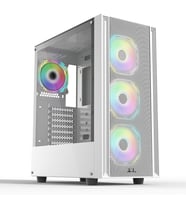 POWERBOOST X-12W 4-ARGB Fanlı Gaming Mid-Tower PC Kasası Beyaz