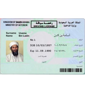 Dükkan Design Bin Ladin Parodi Kimlik/Ehliyet Kartı