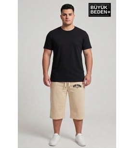 Büyük Beden Erkek Şort New York Baskılı Rahat Kalıp 3XL-6XL SPR26BSR591-05