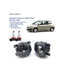 8200074008- Camlı Sağ+Sol Renault Twingo 2007 Uyumlu Sis Farı Set Oem: 8200074008