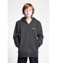 Çocuk Fermuarlı Kapüşonlu Sweatshirt 25S-3226-25B (Gri)