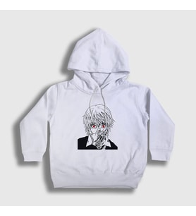Presmono Unisex Çocuk Beyaz Kurapika Anime Hunter X Hunter Kapüşonlu Sweatshirt 238911tt