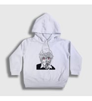 Presmono Unisex Çocuk Beyaz Kurapika Anime Hunter X Hunter Kapüşonlu Sweatshirt 238911tt