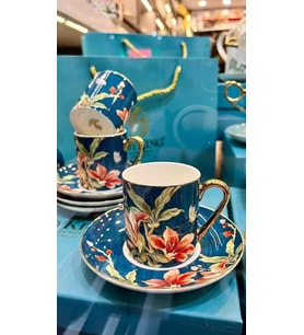 Royking Debora 6 lı Kahve Fincan Takımı YNS 004 (Mavi)