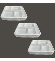 Dağyüce Tek Kullanımlık Köpük 5 Bölmeli Tabldot Köpük Tabak - 26.5x35 Cm. - 10 Adetlik 3 Paket