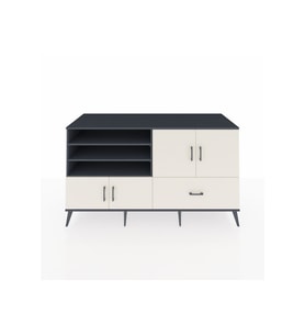 Kronos Konsol 5 Raflı Tek Çekmeceli 4 Kapaklı 176x59x99 Antrasit-Aytaşı