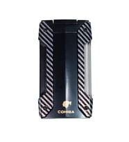 Cohiba Tek Torch Pürmüz Siyah Karbon Desenli Puro Çakmağı (Karışık)