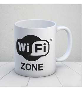 Wifi Zone Tasarımlı Kupa Bardak (Çok Renkli)
