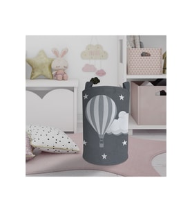MEKTA HOME BEBEK VE ÇOCUK ODASI Bulutlu Yıldız ve Uçan Balon Desenli Oyuncak Sepeti