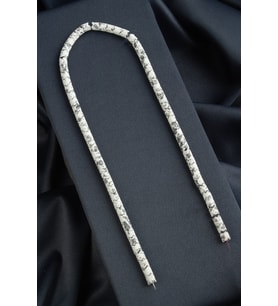 Hematit Doğal Taş Parlak Benekli Beyaz Rondela Kesim 6x5mm Dizi [AA]