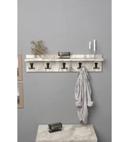 Askılık Duvar Elbise Askılığı Portmanto 80 Cm Krem Düz