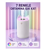 Mey İthalat® Oda Nemlendirici LED Işıklı Ultrasonik Buhar Makinesi Aroma Difüzör