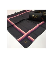 Geometrik Desen Black Seri Twill Eşarp Eşarp Askısı ile Birlikte 90x90 cm Pembe-