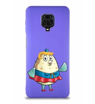 Xiaomi Redmi Note 9 Pro Soft Premier Kapak Bayan Puff Tasarımlı Silikon Kılıf - Mor (Şeffaf)