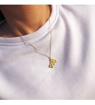 Kişiye Özel 925 Ayar Gümüş Şık Harf Kolye Doğum Günü Hediye Takı (Gold)