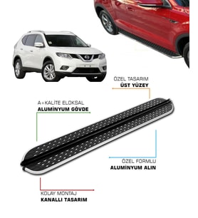 NISSAN X-TRAIL UYUMLU 2014 2015 2016 2017 2018 2019 2020 2021 2022 ARACA ÖZEL YAN BASAMAK