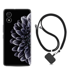 TCL 303 Kılıf Silikon Boyun Askılı İpli Desenli Silikon Çiçekler 1639