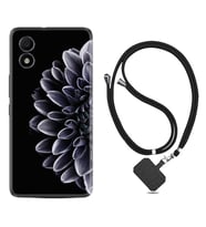 TCL 303 Kılıf Silikon Boyun Askılı İpli Desenli Silikon Çiçekler 1639