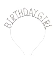 Taşlı Taç Birthday Girl - Gümüş