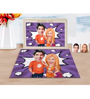 BK Gift Kişiye Özel Sevgililer Karikatürlü 1000 Parça Profesyonel Puzzle-54