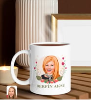 BK Gift Kişiye Özel Anneler Günü Karikatürlü Beyaz Kupa Bardak, Anneye Hediye, Anneler Günü Hediyesi-1