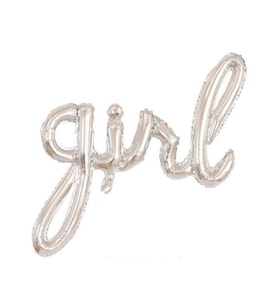 Girl Yazılı Gümüş Birleşik Folyo Balon-