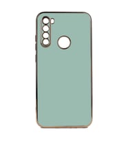 Xiaomi Redmi Note 8 Kılıf Kenarları Gold Kamera Korumalı Renkli Pastel Silikon Açık Yeşil BARK (Açık Yeşil)