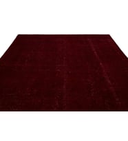 Bordo Modern Eskitme Halı Yün El Dokuma Salon Halısı Melanje Detaylı Yatak Odası Modeli