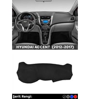 Hyundaı Accent Blu (2012-2017) 3d Torpido Koruma Kılıfı - Ön Göğüs Panel Kaplama - Siyah Şerit