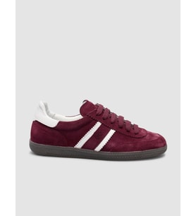 %100 Hakiki Deri Bordo Bağcıklı Kadın Sneaker