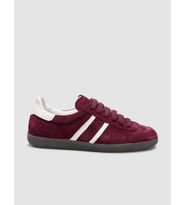 %100 Hakiki Deri Bordo Bağcıklı Kadın Sneaker