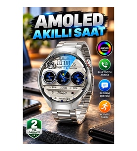 Metal Kordonlu AMOLED Akıllı Saat – Bluetooth Arama, Bildirim ve Aktivite Takibi
