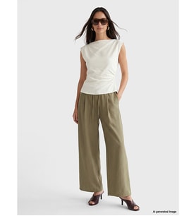 LCWAIKIKI Classic Haki Beli Lastikli Kadın Pantolon