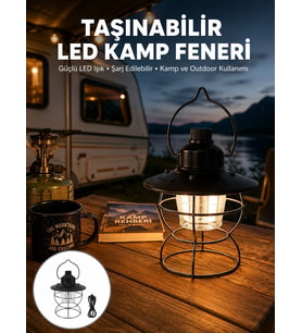 4 Fonksiyonlu Dekoratif Kamp Lambası - Tungsten Ampul, Usb Çıkışlı Yeni Nesil