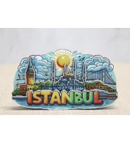 Northcity Ahşap İstanbul Temalı Magnet Alk4601 - Şehirli Dekoratif Buzdolabı Mıknatısı