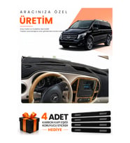 MERCEDES VİTO W447 (2014-2021) Uyumlu Torpido Koruma Örtüsü Oto Kılıfı - Siyah