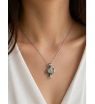 Yeşil Doğal Taşlı Tasarım Kolye Hediye Kadın Erkek Unisex Zincir
