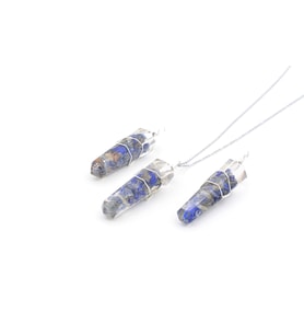 Hakiki Doğal Lapis Lazuli Taşı Orgonit Kolye Ucu 1.Kalite 001