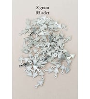 Oya Abiye Bileklik Kolye Pleksi Metalik Plastik Pul Gümüş Renk 8 gram 95 adet - BNC505