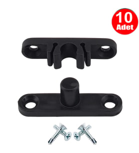 Pvc Kapı Pencere Sineklik Siyah Plastik Çıt Çıt Kilit Menteşe Küçük Boy 4cm -10 Adet