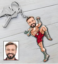 Kişiye Özel Kick Boks Tasarımlı Karikatür Anahtarlık 112