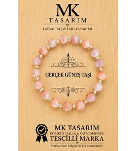 MK TASARIM GERÇEK GÜNEŞ TAŞI BİLEKLİK MK.7000.850- RAHATLIK-DİNGİNLİK-ENERJİ- STRES BİLEKLİĞİ