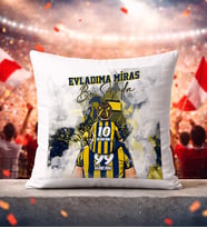 BK Gift Kişiye Özel İsimli Baba-Kız Sarı Lacivert Evladıma Miras Bu Sevda Beyaz Kırlent Yastık-1, Doğum Günü Hediyesi, Taraftar Hediyesi