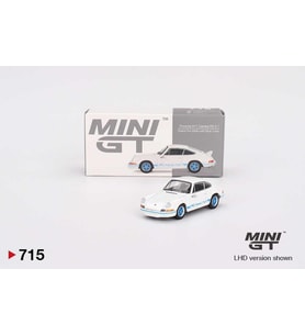 Mini GT 715 Porsche 911 Carrera RS 2.7 Grand Prix White with Blue Livery Model Araba